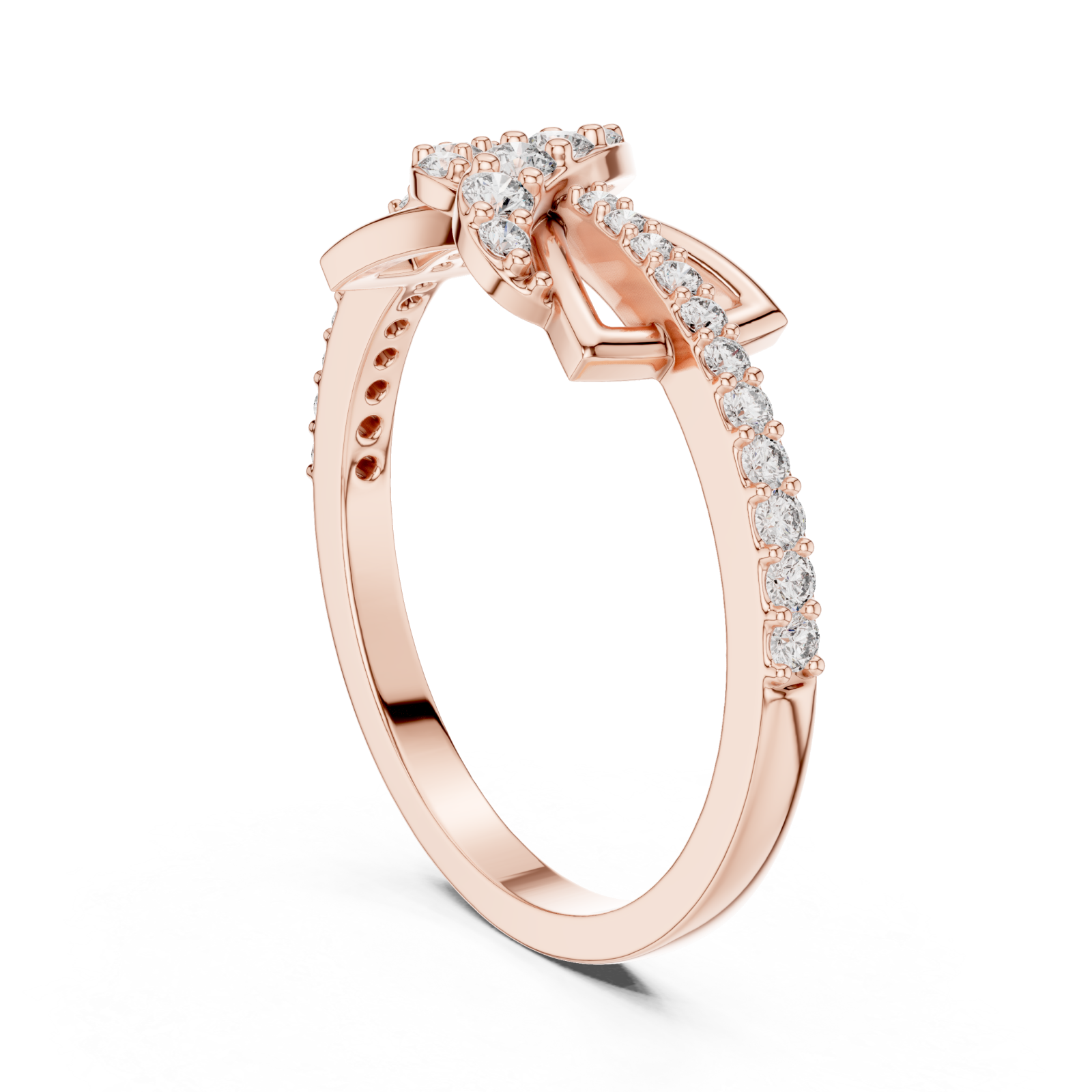  Rose Gold Enchanted Blossom Sentiment Band Left View