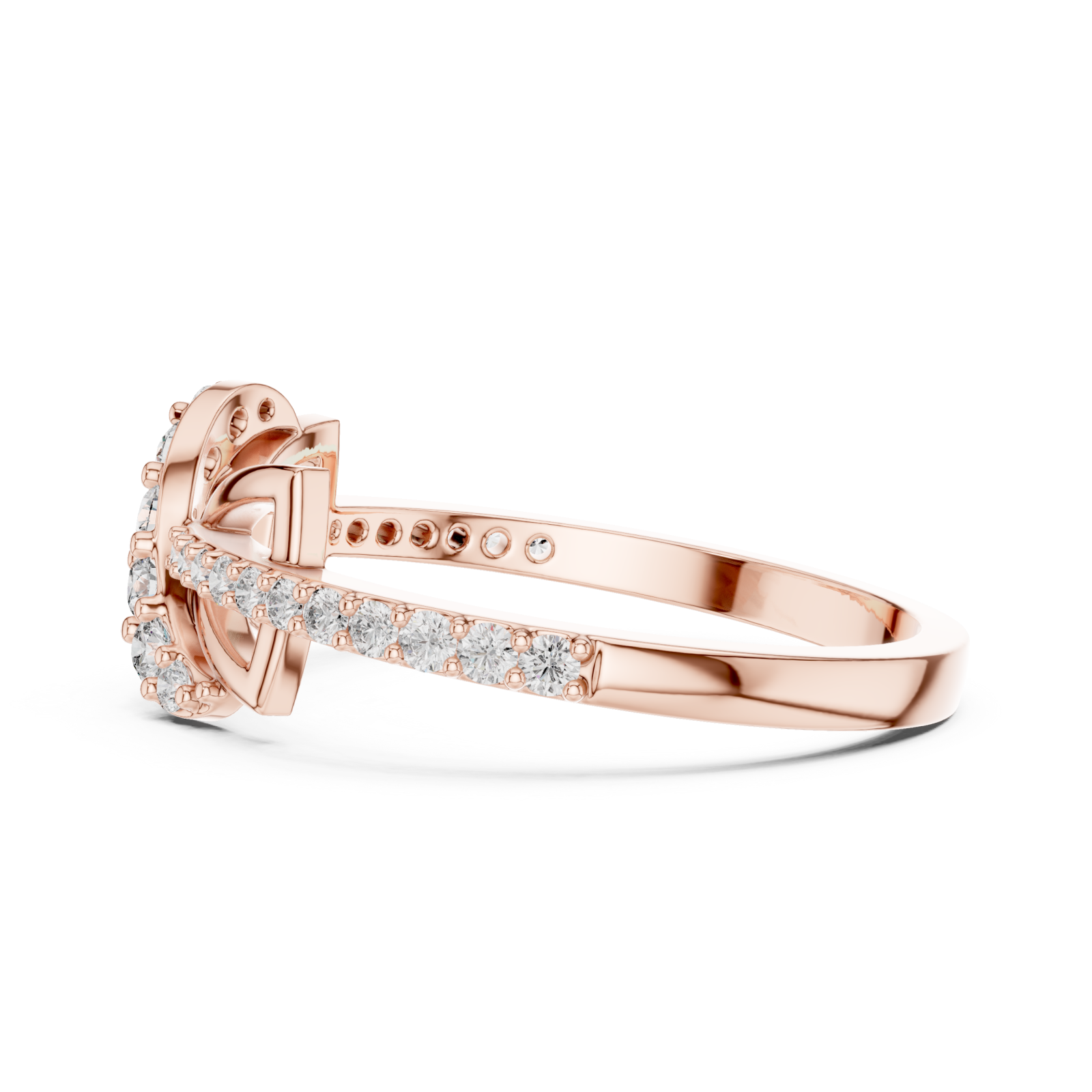  Rose Gold Enchanted Blossom Sentiment Band Side View
