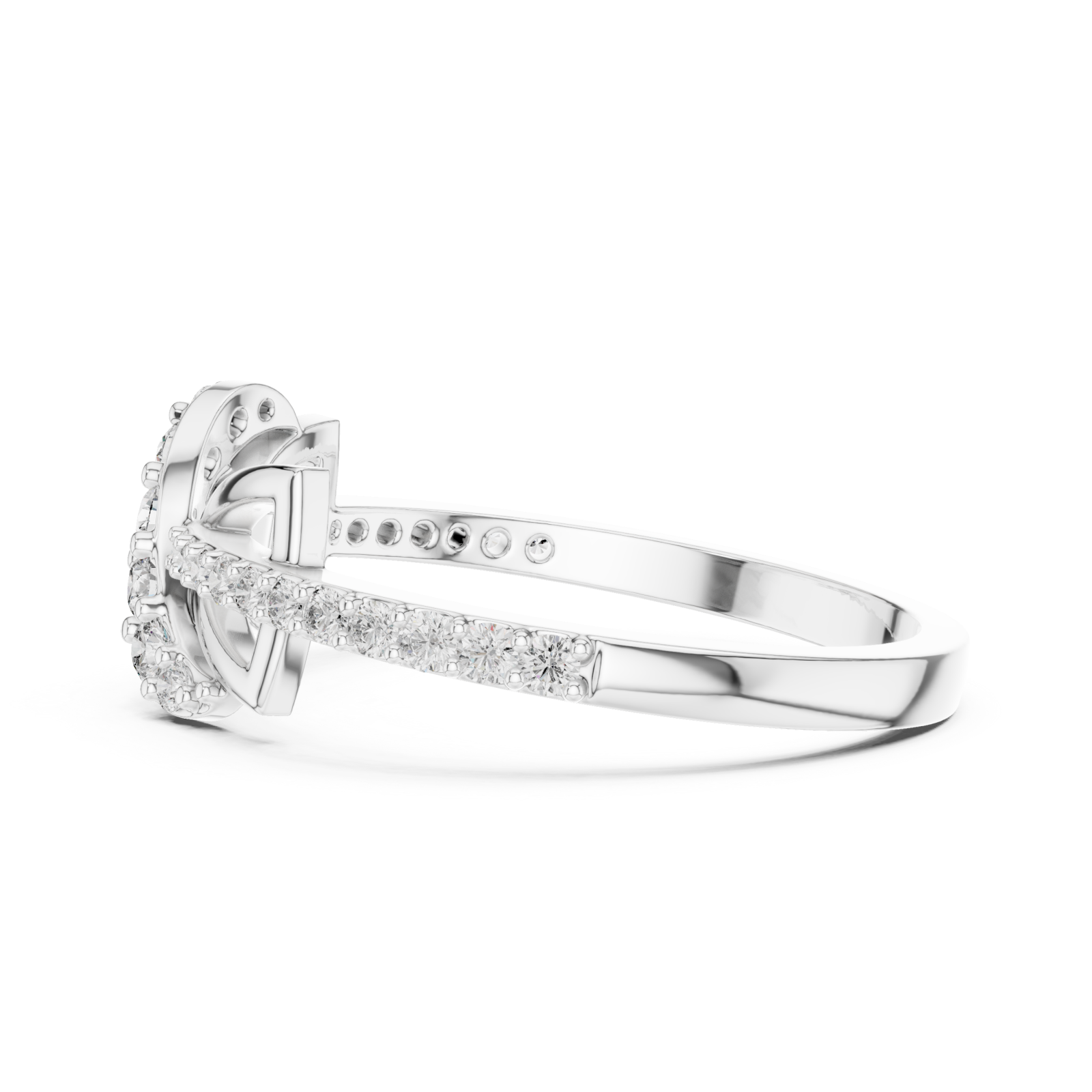  White Gold Enchanted Blossom Sentiment Band Side View