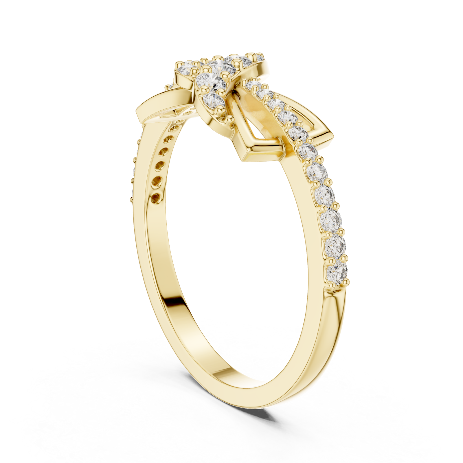  Gold Enchanted Blossom Sentiment Band Left View