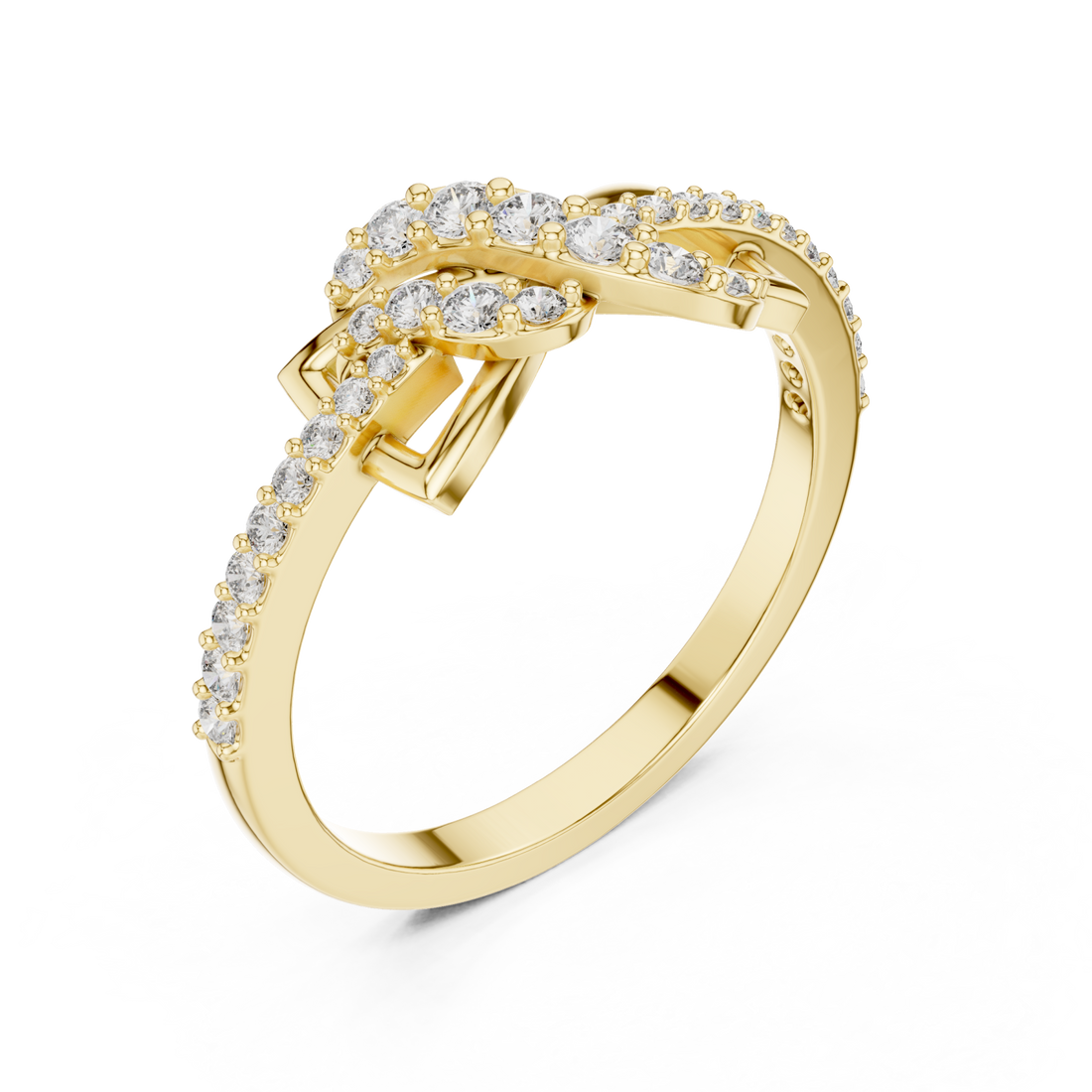 Gold Enchanted Blossom Sentiment Band Right View