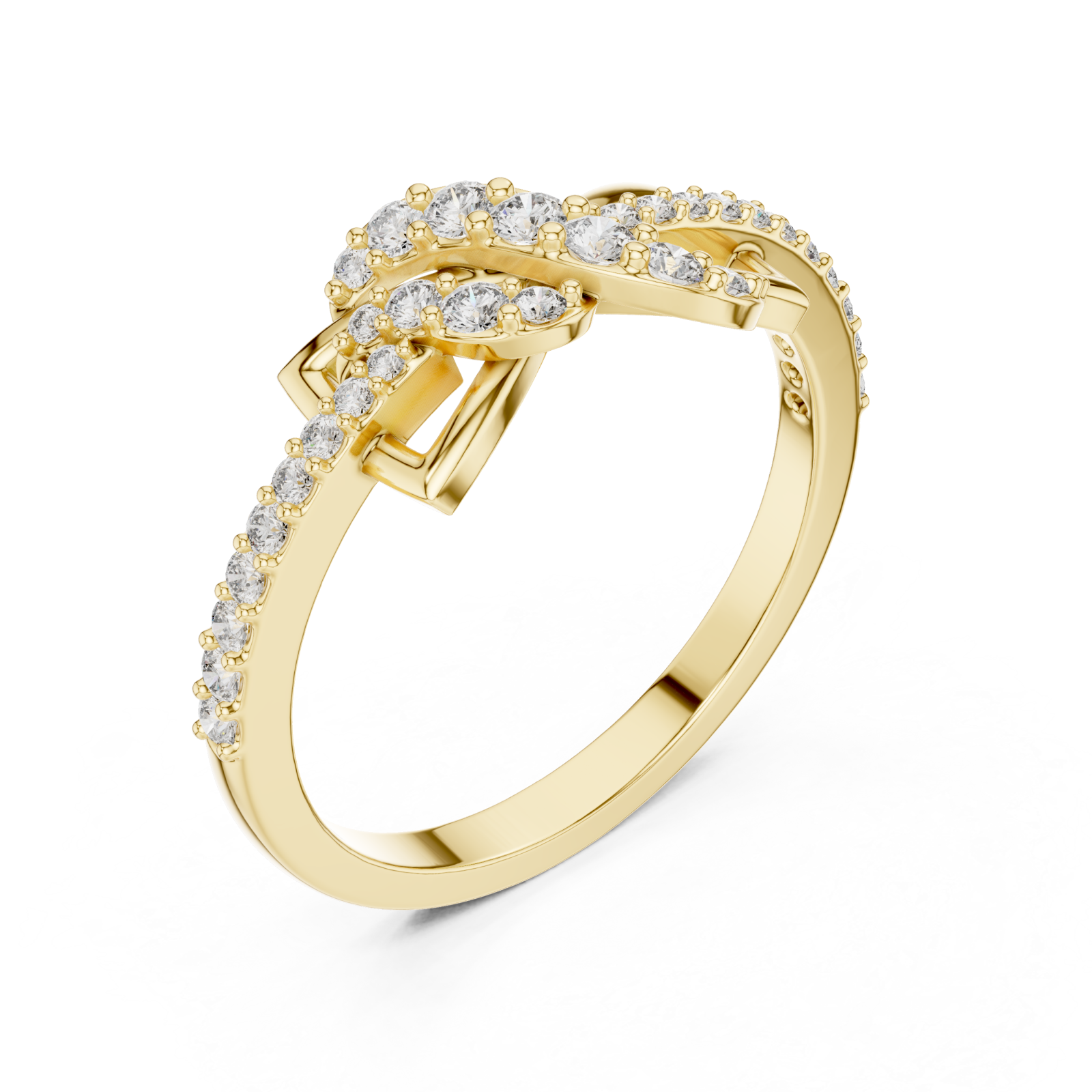 Gold Enchanted Blossom Sentiment Band Right View