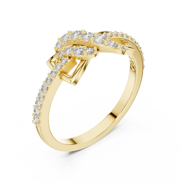 Gold Enchanted Blossom Sentiment Band Right View