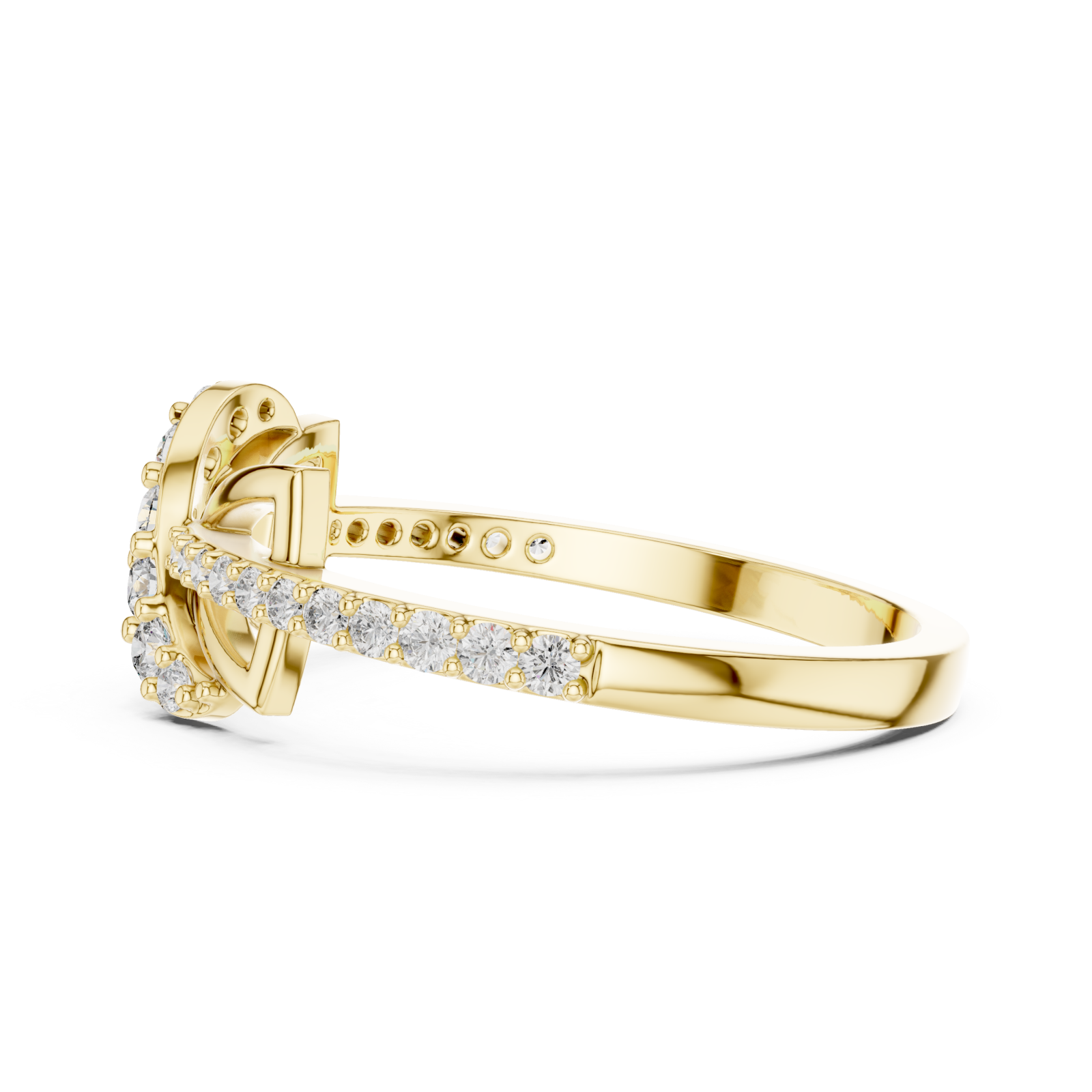  Gold Enchanted Blossom Sentiment Band Side View