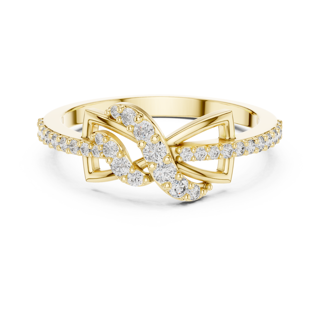 Gold Enchanted Blossom Sentiment Band Right View