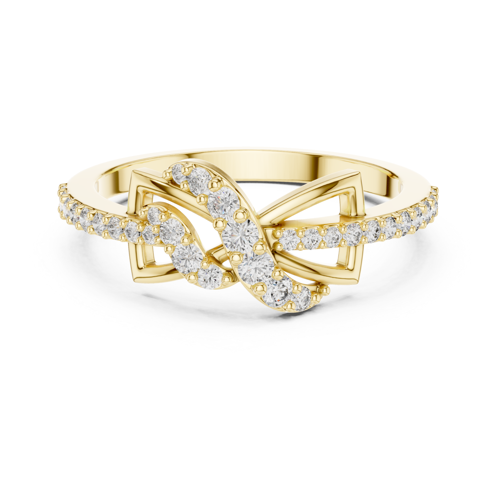 Gold Enchanted Blossom Sentiment Band Front View