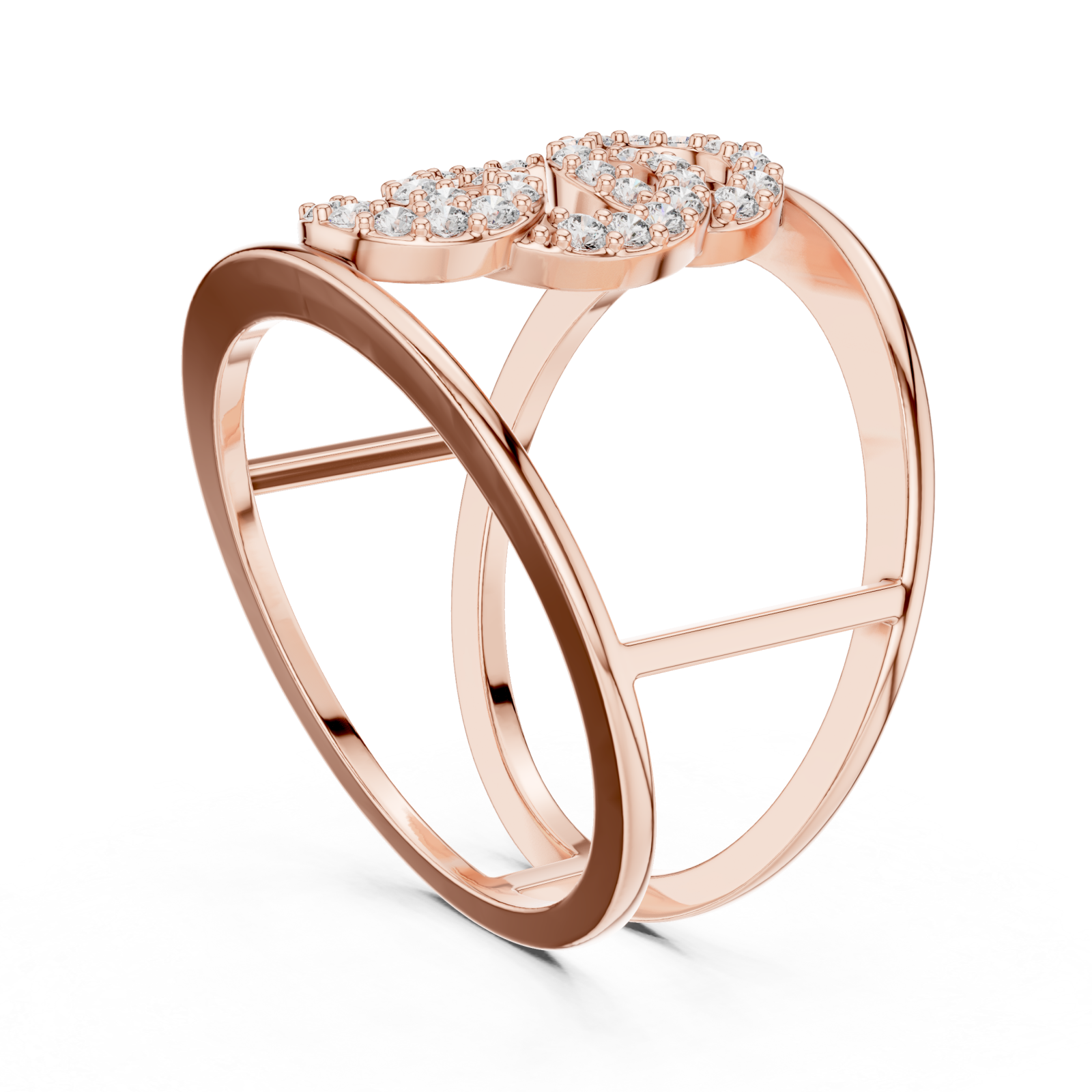  Rose Gold Infinite Poise Link Ring Left View