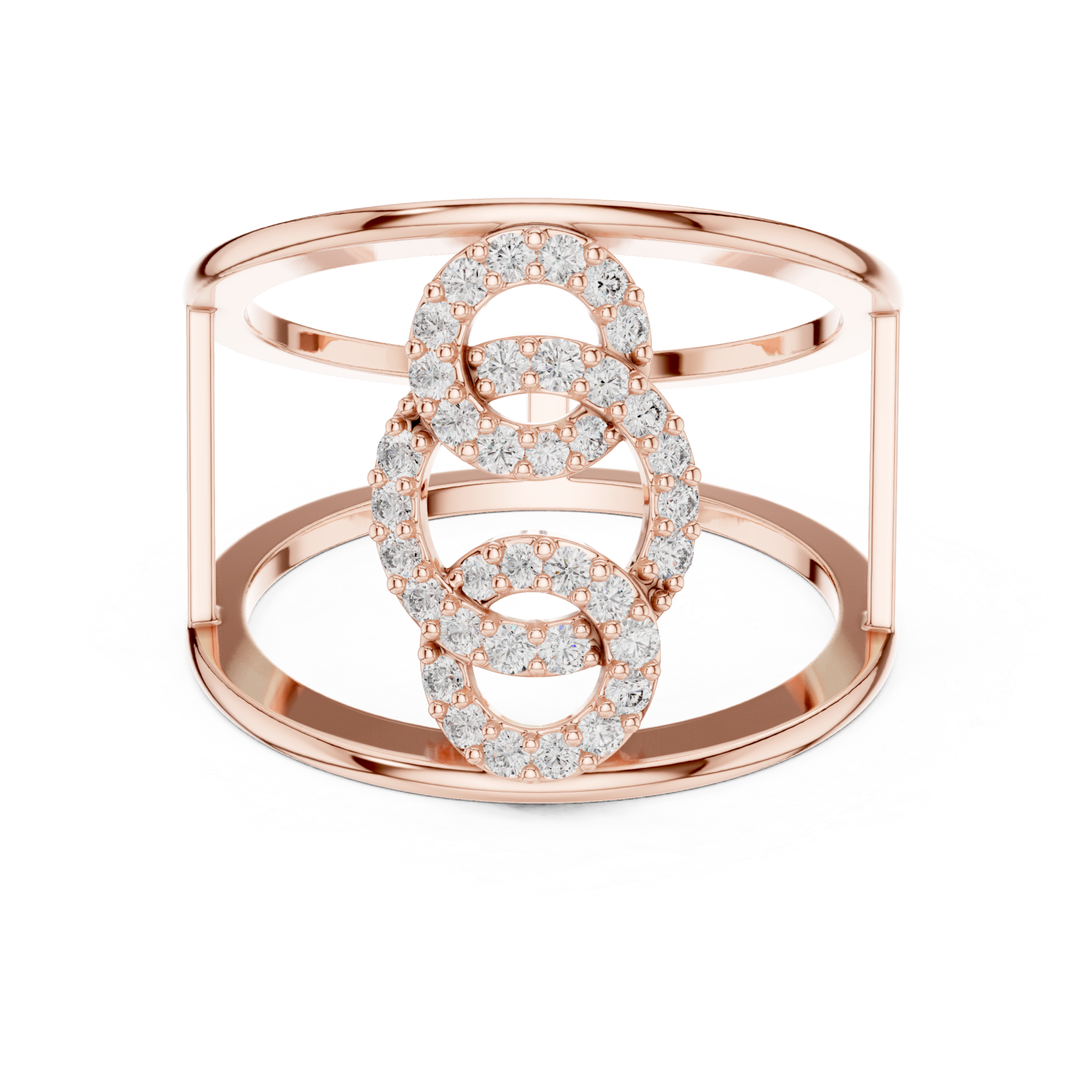  Rose Gold Infinite Poise Link Ring Front View