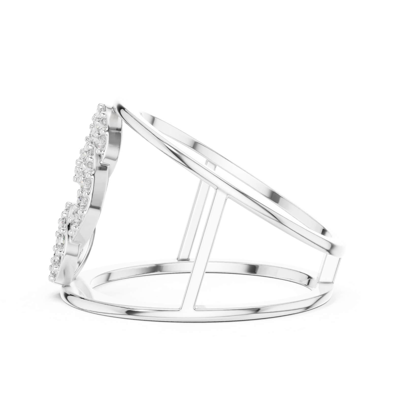  White Gold Infinite Poise Link Ring Side View