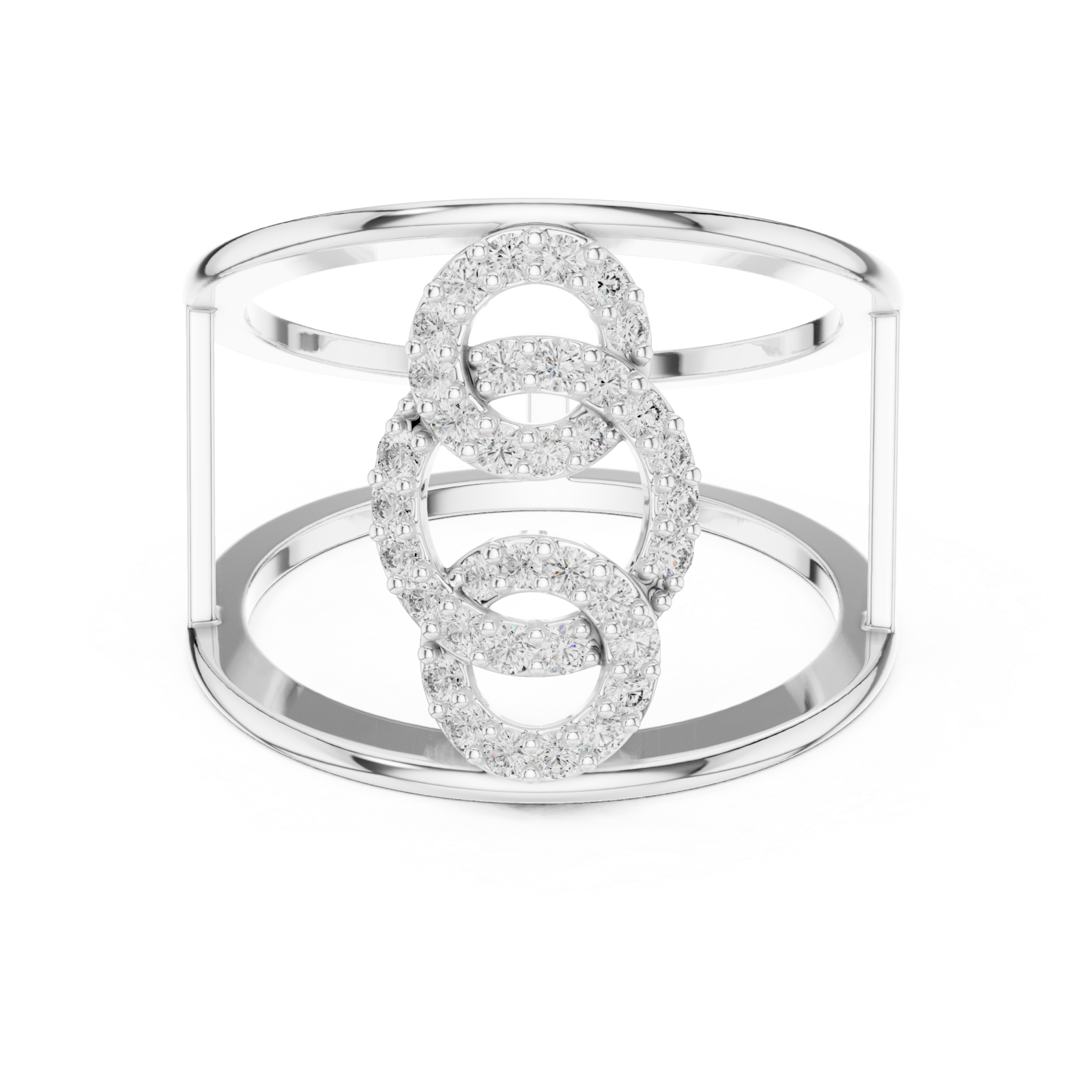  White Gold Infinite Poise Link Ring Front View