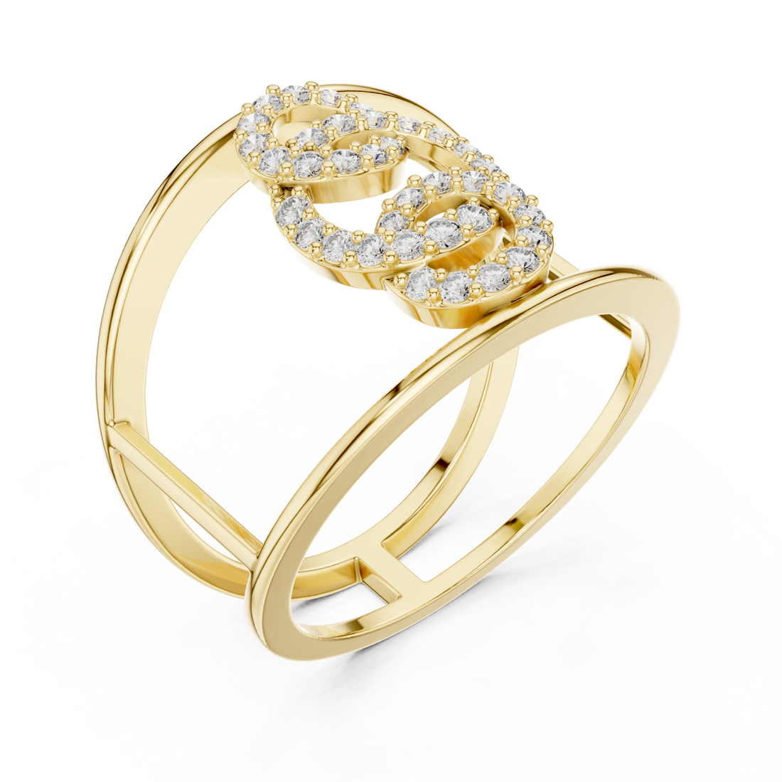 Gold Infinite Poise Link Ring Right View