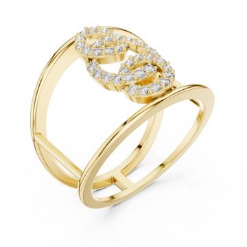 Gold Infinite Poise Link Ring Right View