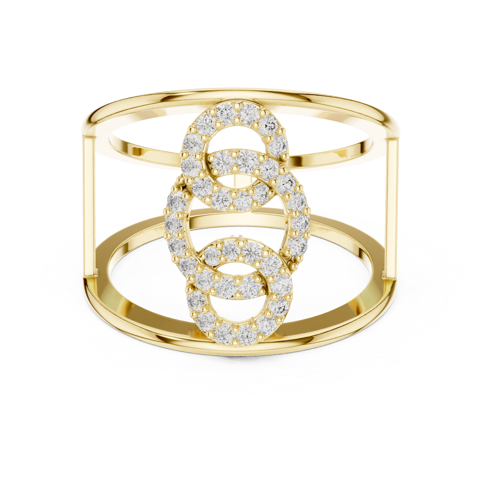  Gold Infinite Poise Link Ring Front View