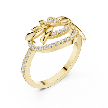 Gold Ethereal Ribbon Halo Ring Right View
