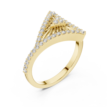 Gold Timeless Radiance Petal Arc Statement Ring Right View