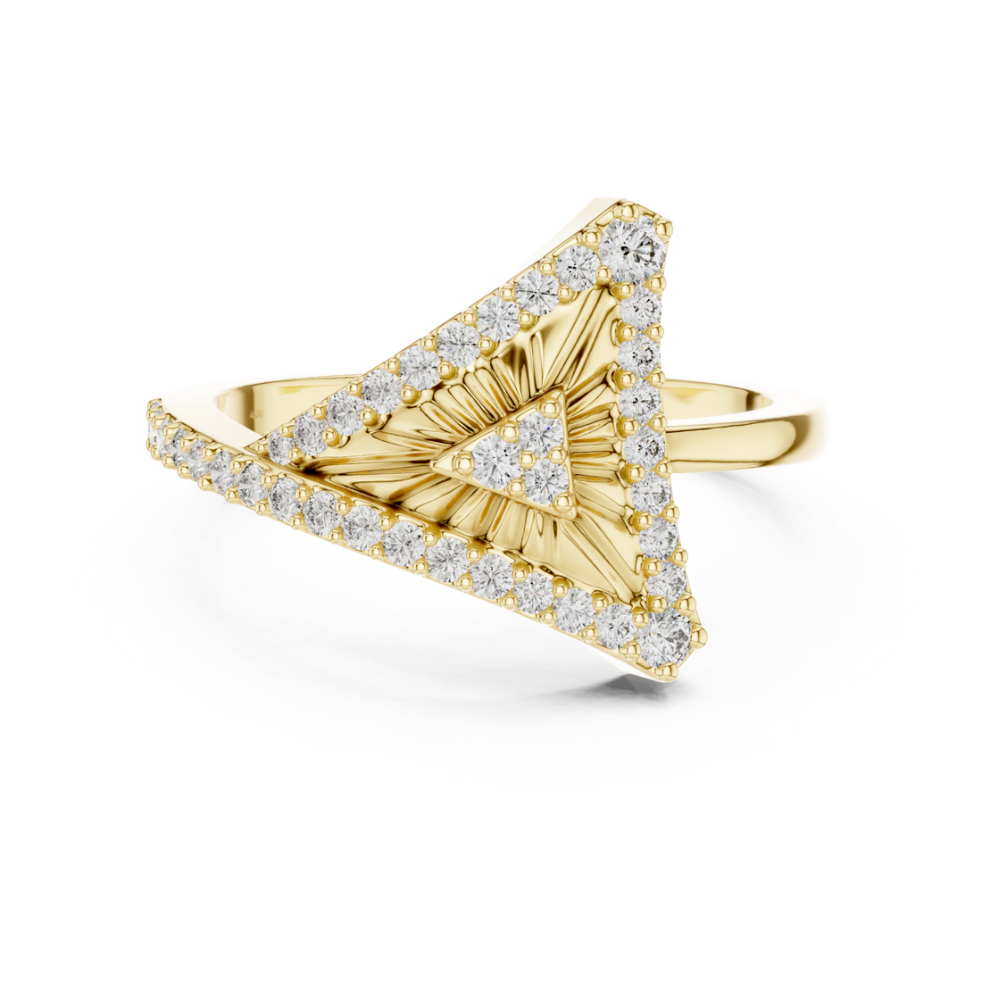 Gold Timeless Radiance Petal Arc Statement Ring Right View