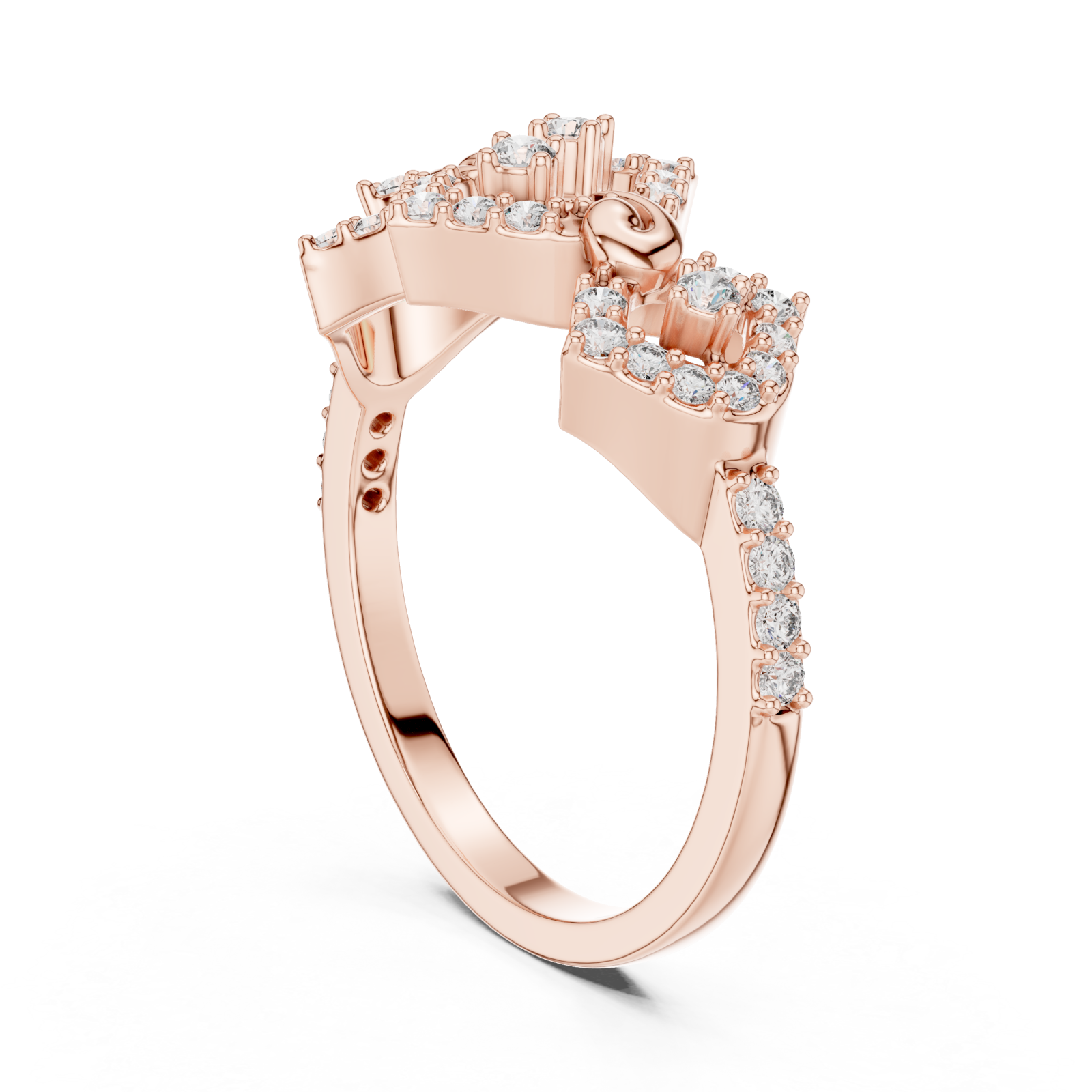  Rose Gold Harmony Twist Guardian Band Left View