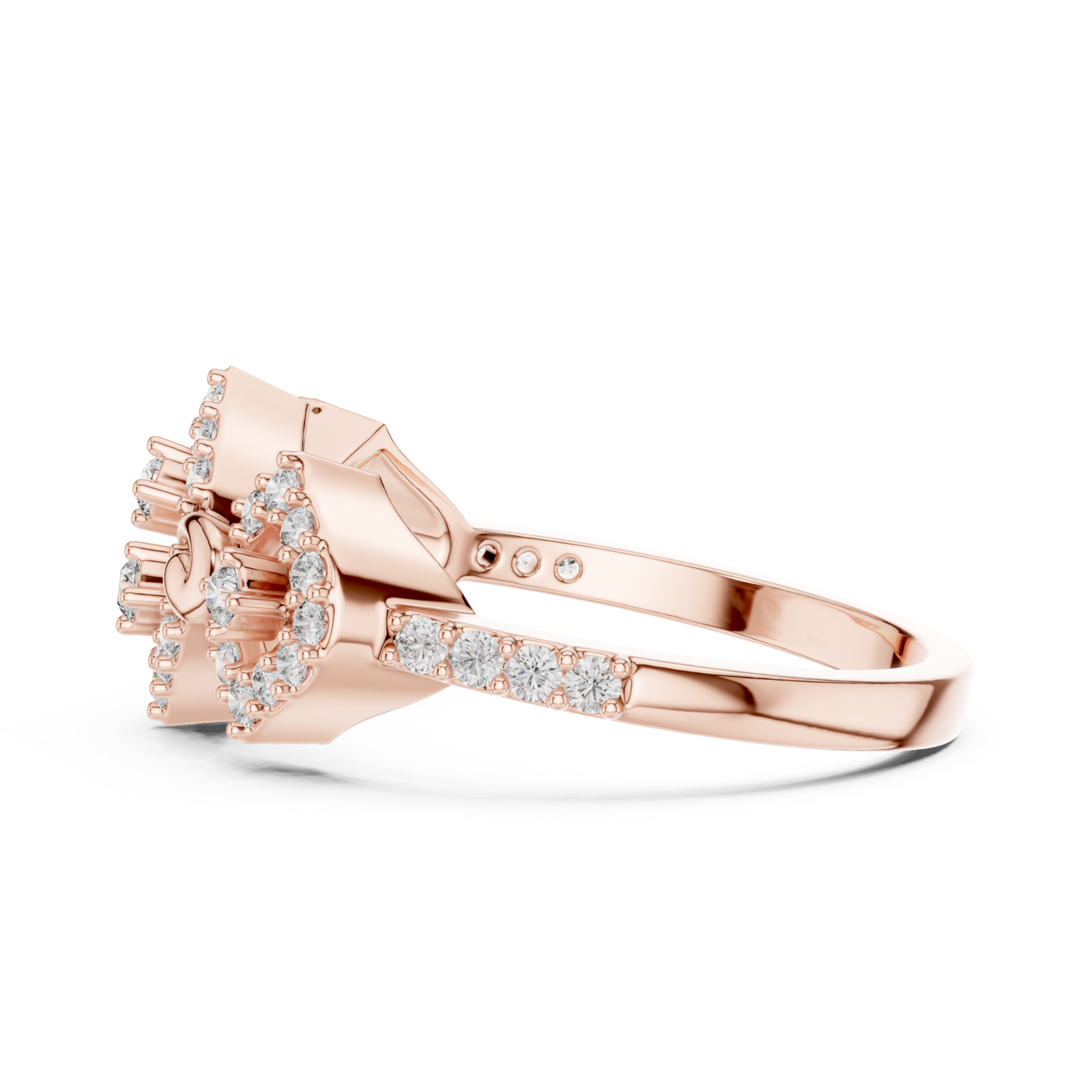 Rose Gold Harmony Twist Guardian Band Side View
