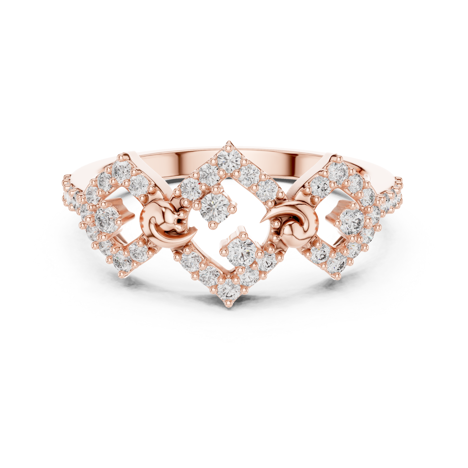  Rose Gold Harmony Twist Guardian Band Front View