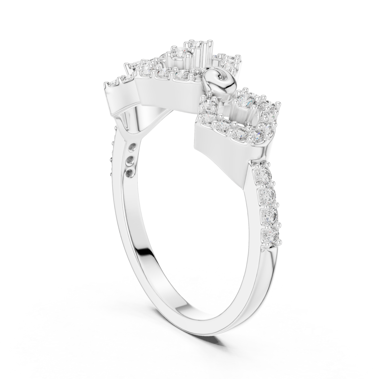  White Gold Harmony Twist Guardian Band Left View