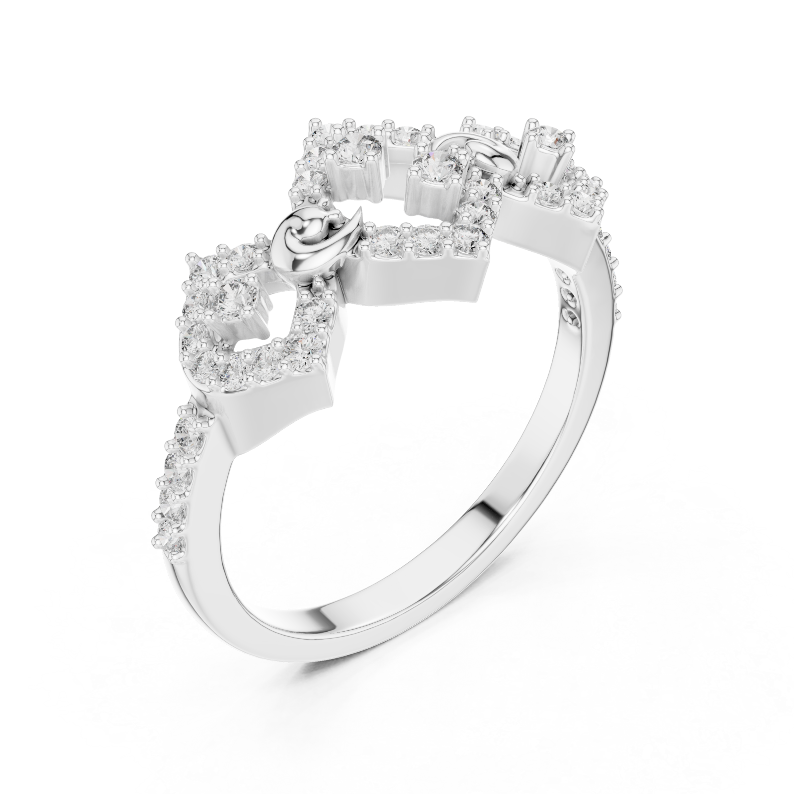  White Gold Harmony Twist Guardian Band Right View
