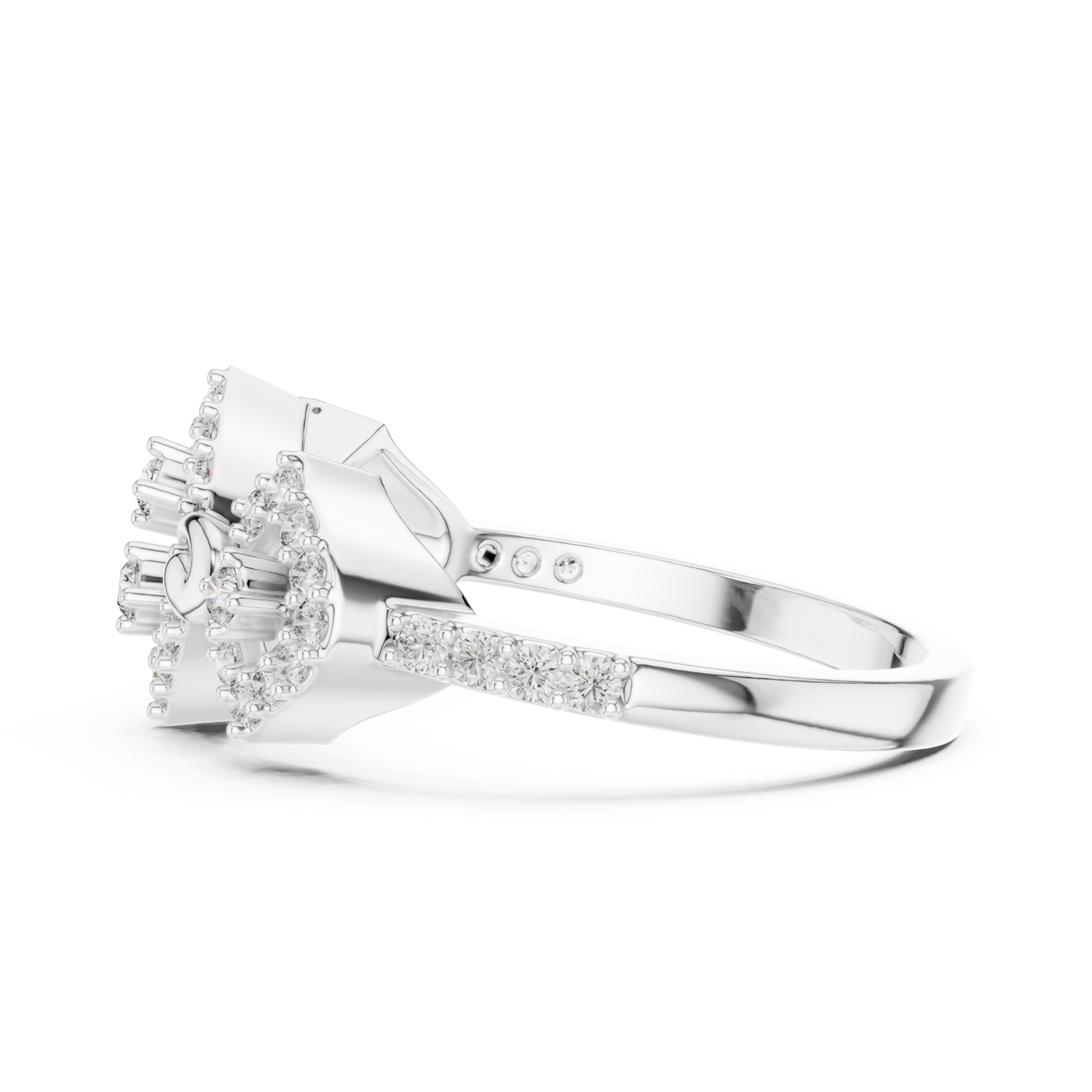  White Gold Harmony Twist Guardian Band Side View