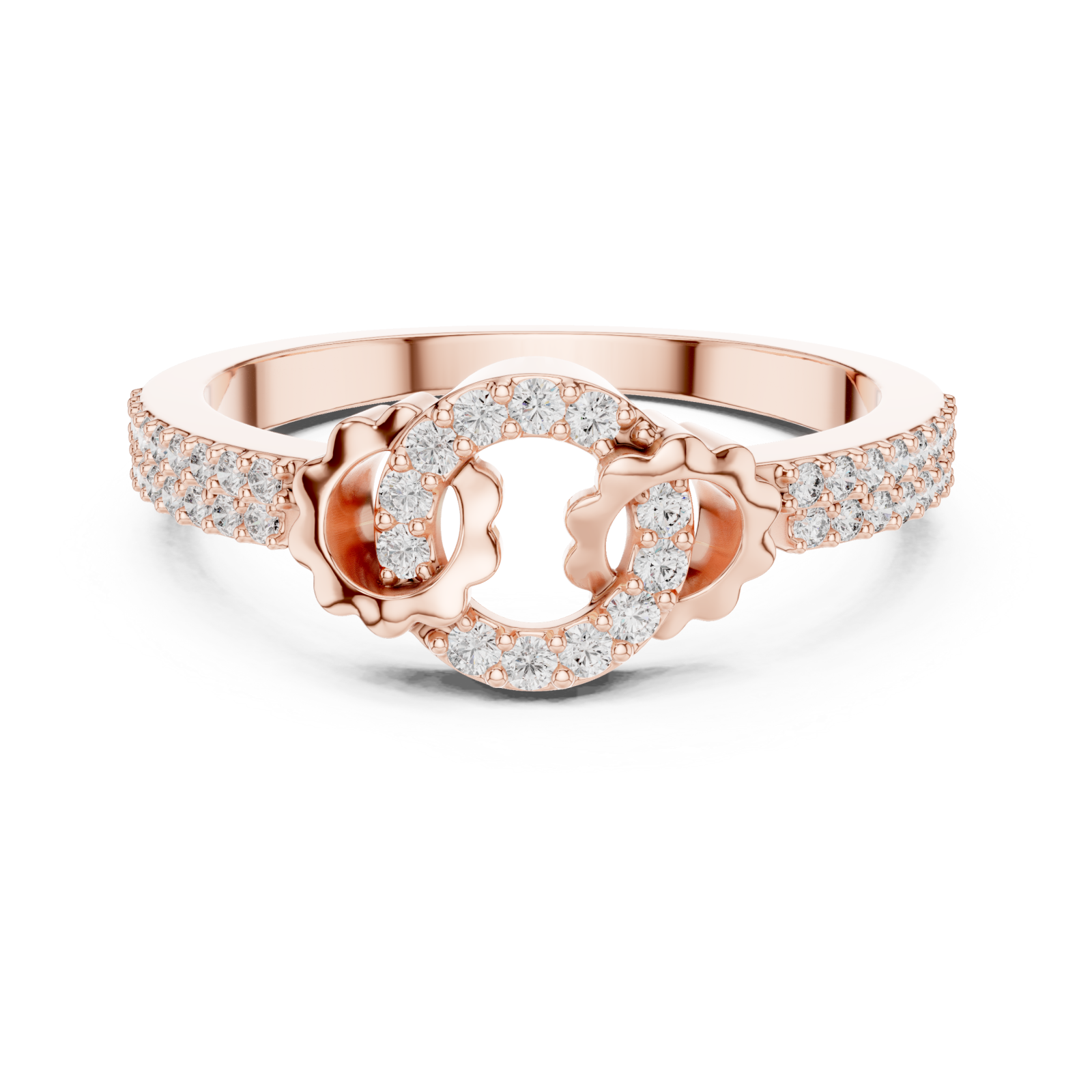  Rose Gold Whispered Promise Flow Ring Front View