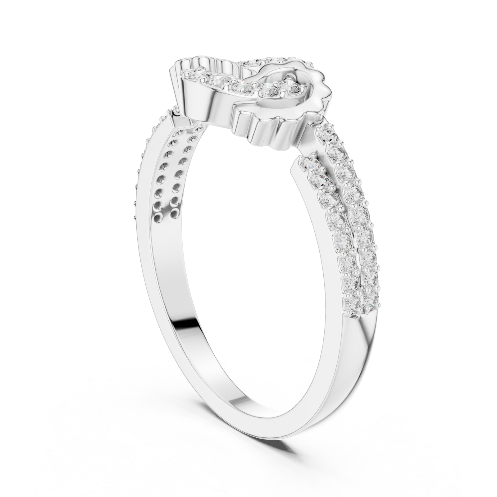  White Gold Whispered Promise Flow Ring Left View