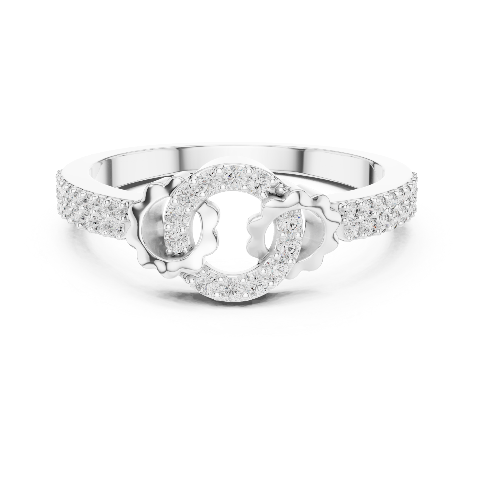  White Gold Whispered Promise Flow Ring Front View