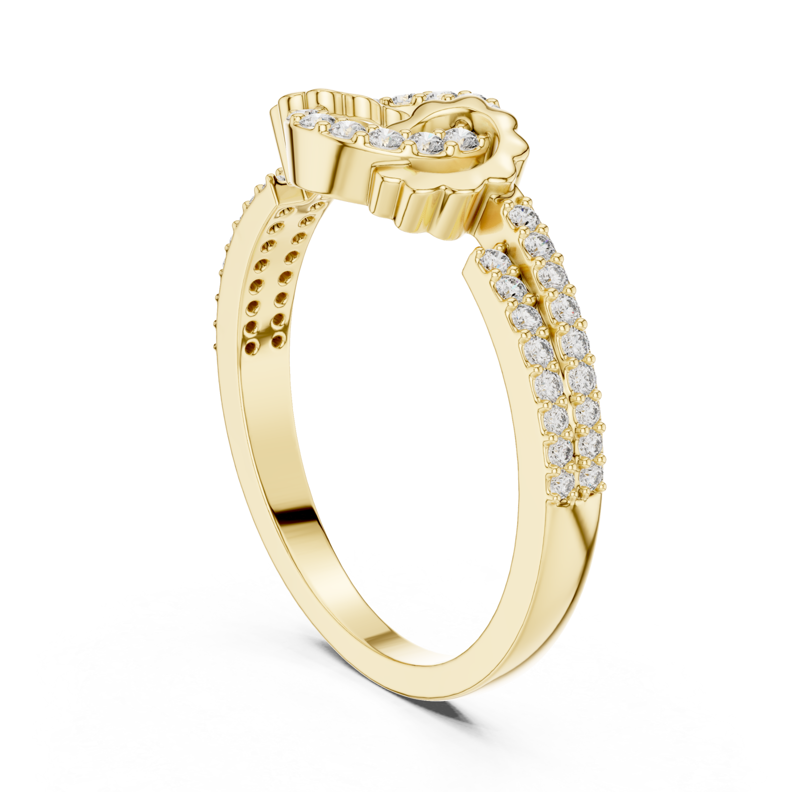  Gold Whispered Promise Flow Ring Left View