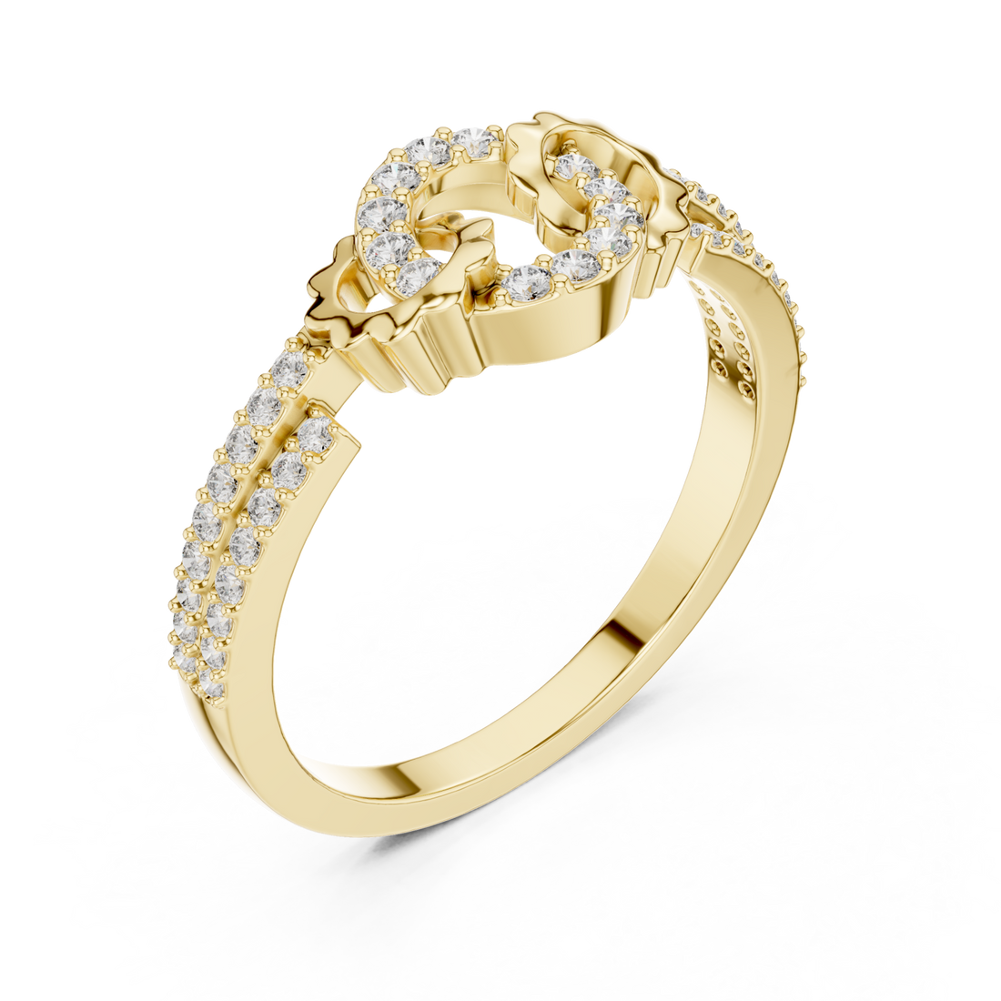 Gold Whispered Promise Flow Ring Right View