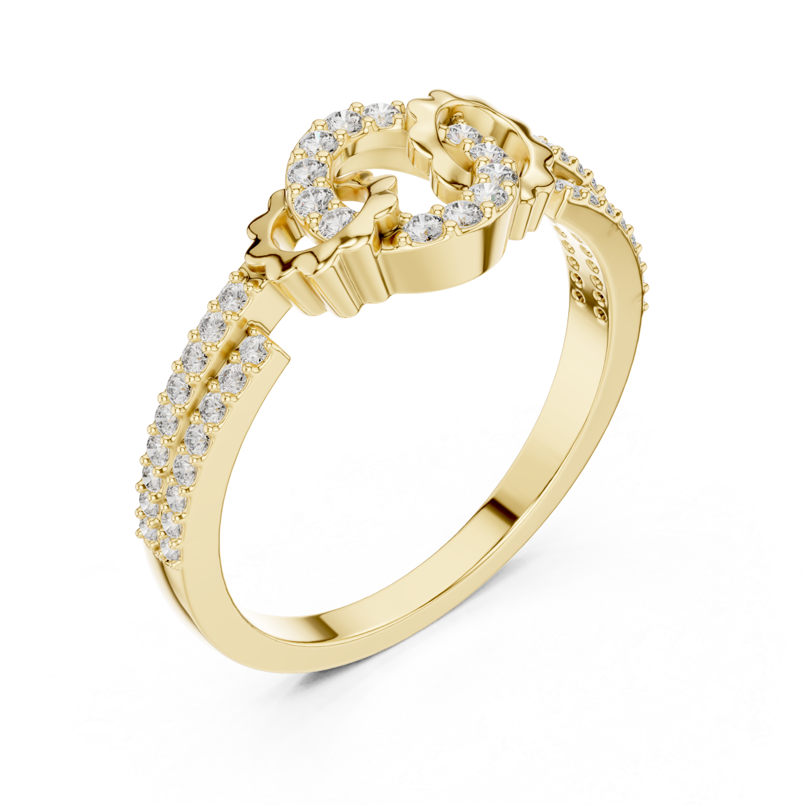 Gold Whispered Promise Flow Ring Right View