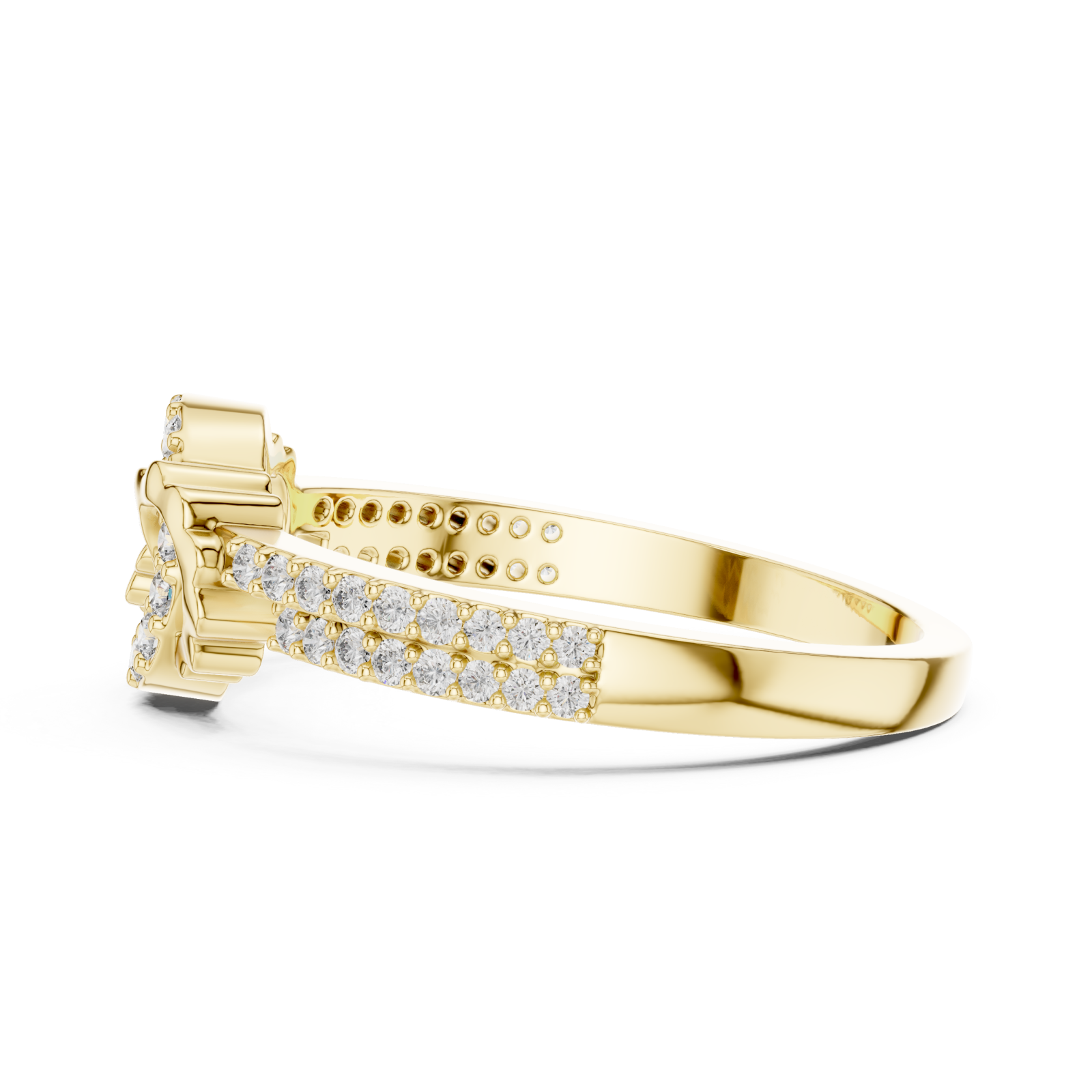  Gold Whispered Promise Flow Ring Side View