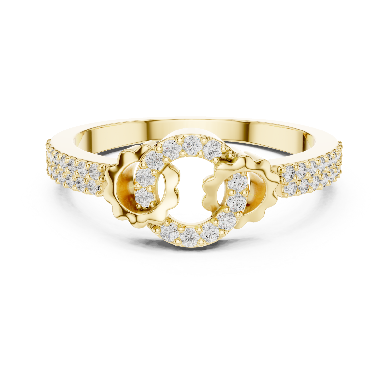  Gold Whispered Promise Flow Ring Front View