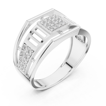  White Gold Radiant Graceful Contour Ring Right View