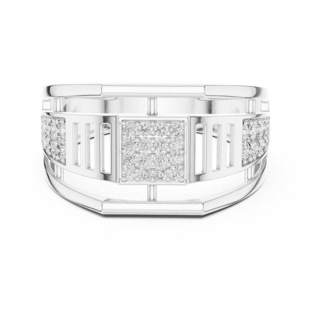  White Gold Radiant Graceful Contour Ring Right View