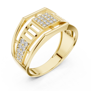 Gold Radiant Graceful Contour Ring Right View