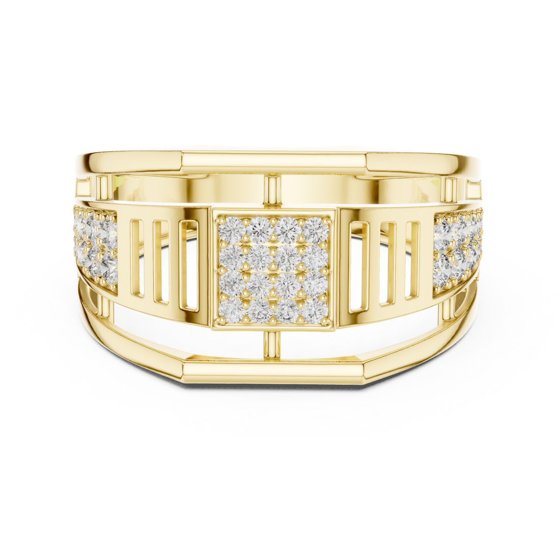 Gold Radiant Graceful Contour Ring Right View