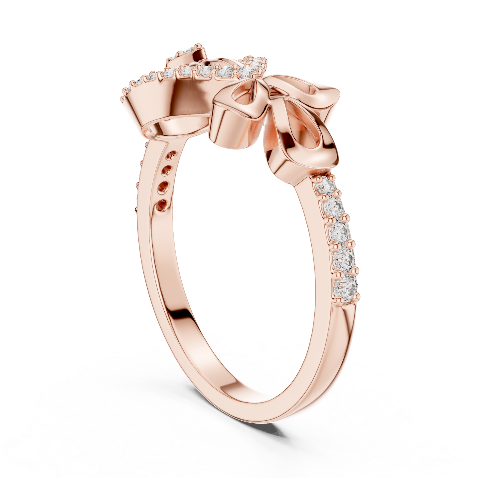  Rose Gold Twilight Bow Statement Ring Left View