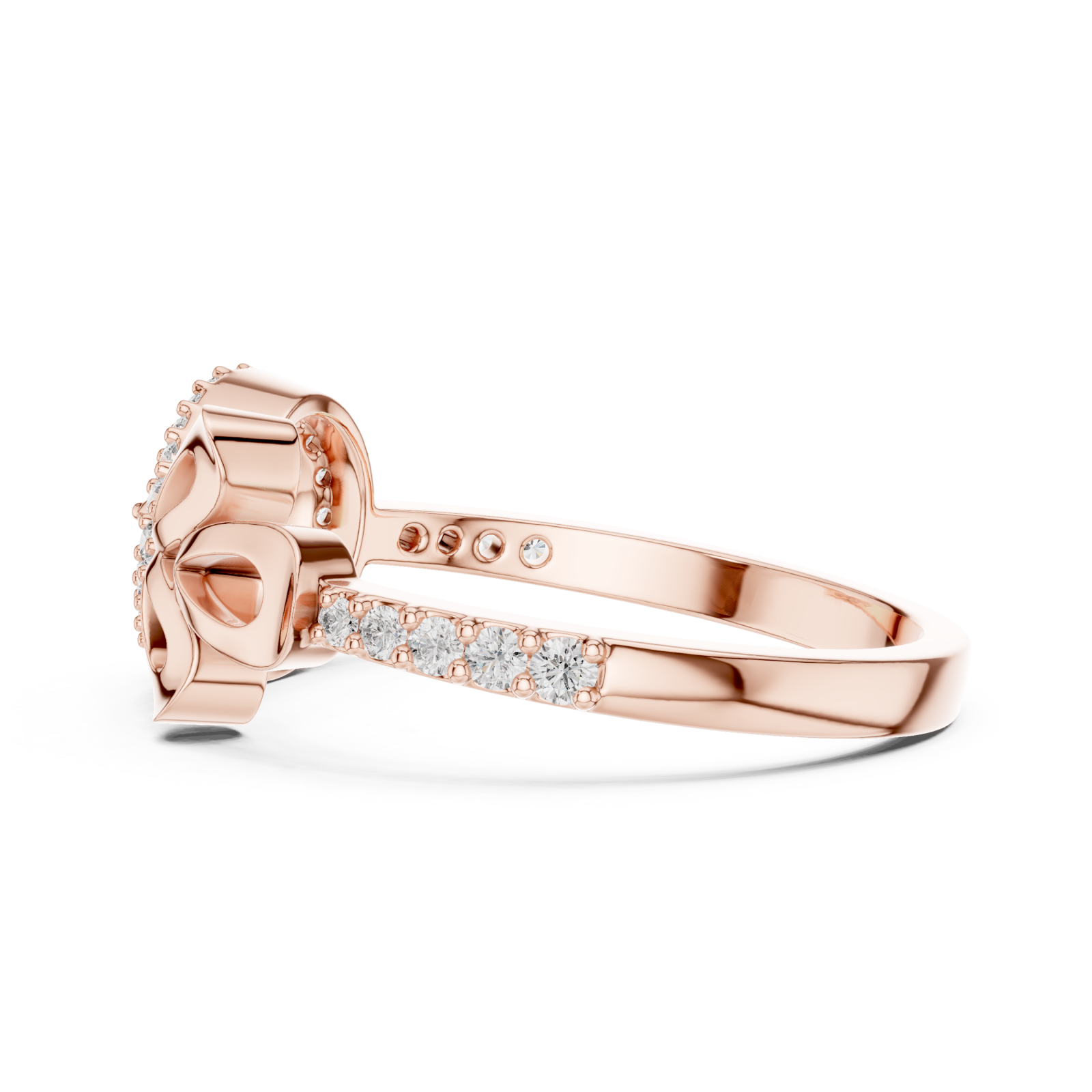  Rose Gold Twilight Bow Statement Ring Side View