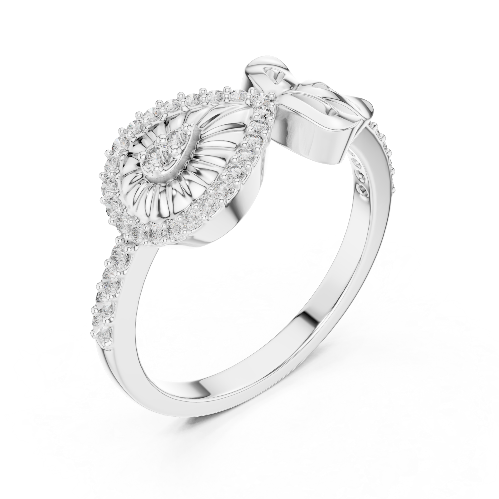  White Gold Twilight Bow Statement Ring Right View