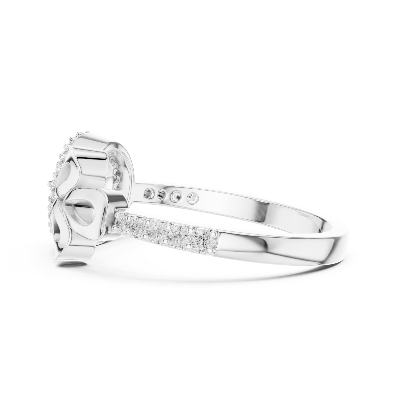  White Gold Twilight Bow Statement Ring Side View