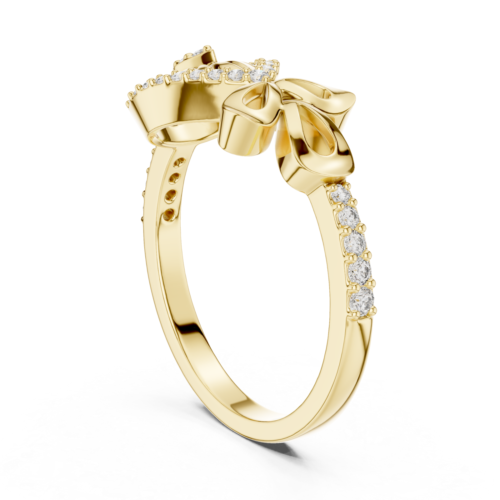  Gold Twilight Bow Statement Ring Left View