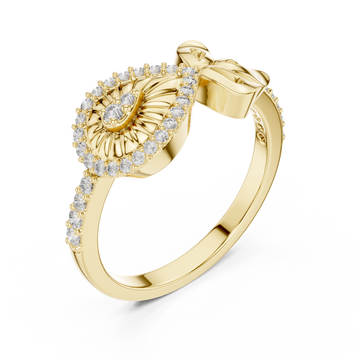 Gold Twilight Bow Statement Ring Right View