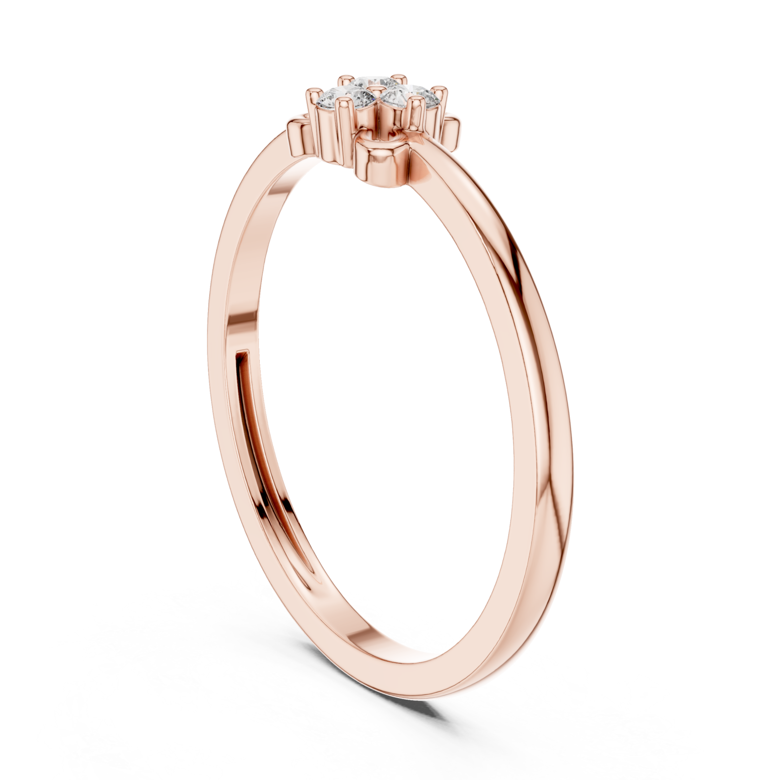  Rose Gold Twilight Embrace Modern Solitaire Band Left View