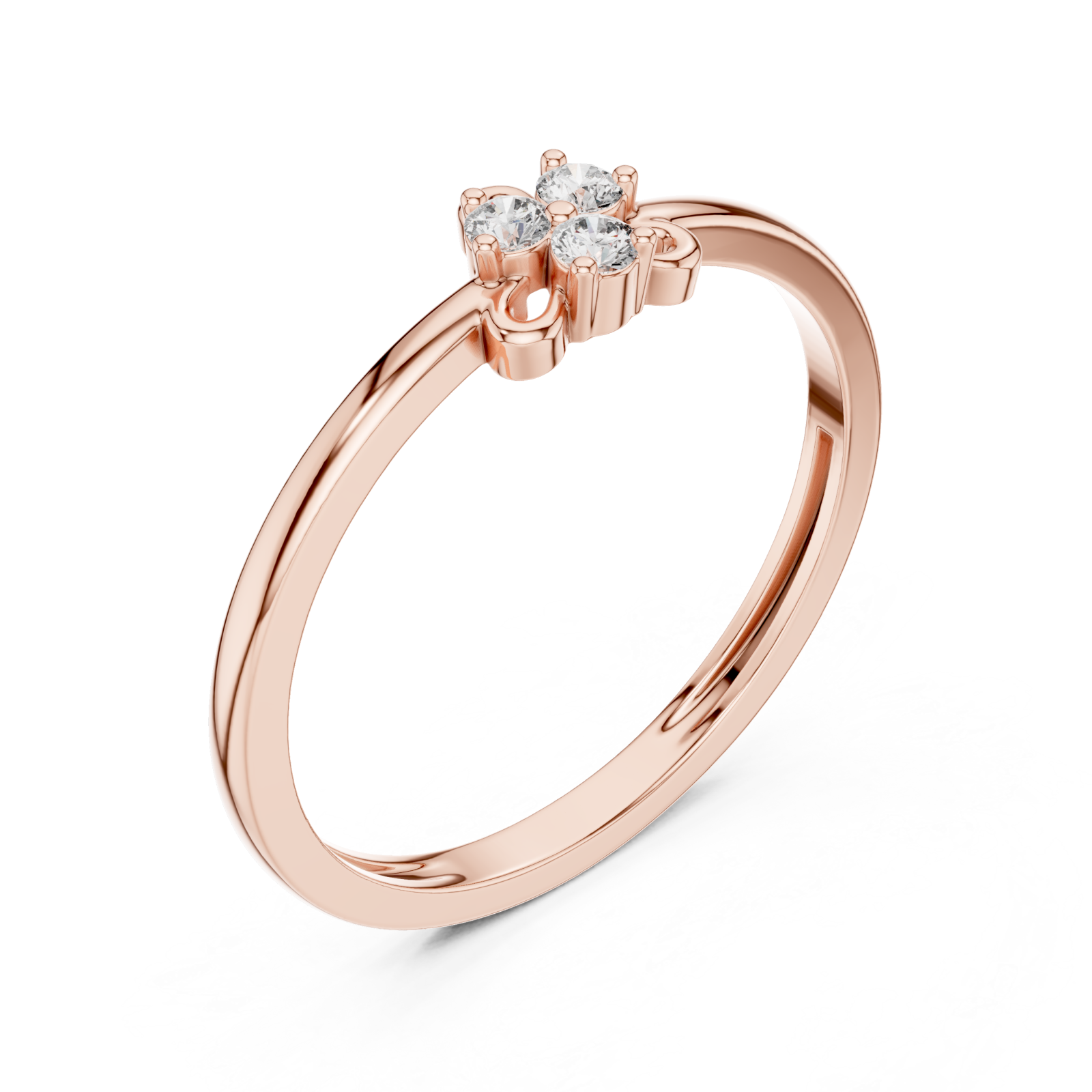  Rose Gold Twilight Embrace Modern Solitaire Band Right View
