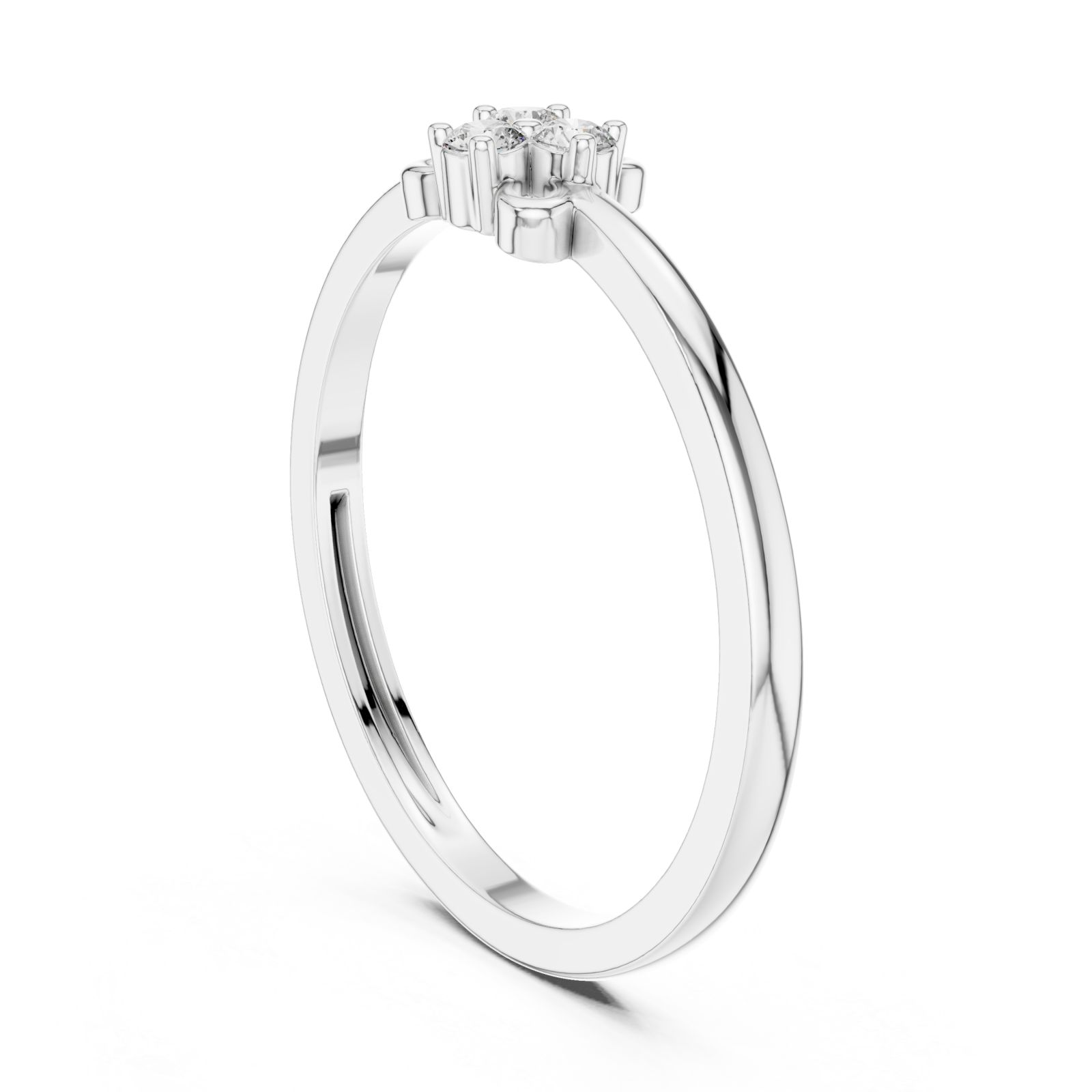  White Gold Twilight Embrace Modern Solitaire Band Left View