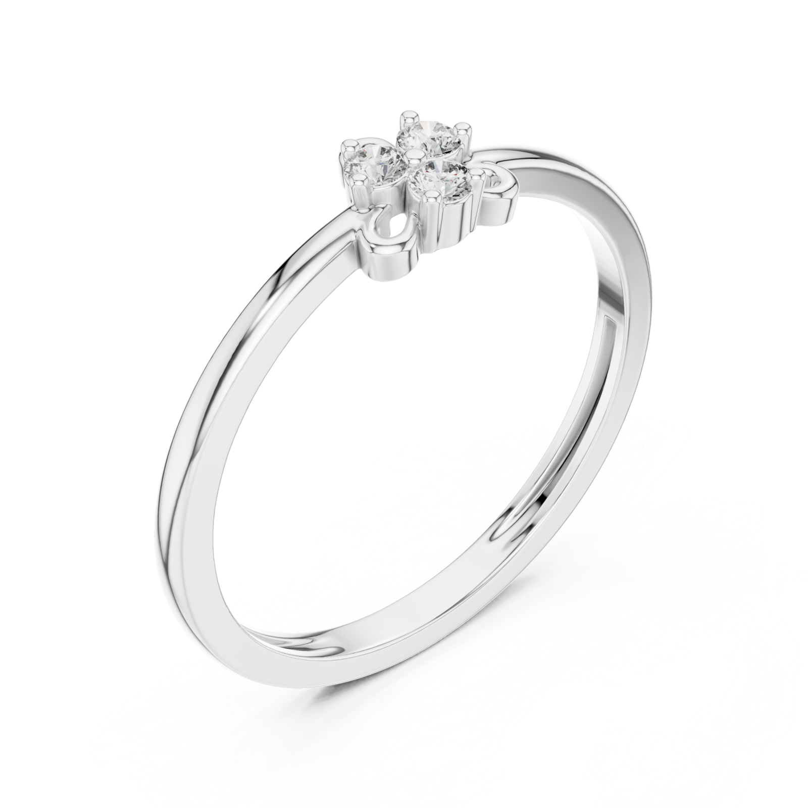  White Gold Twilight Embrace Modern Solitaire Band Right View