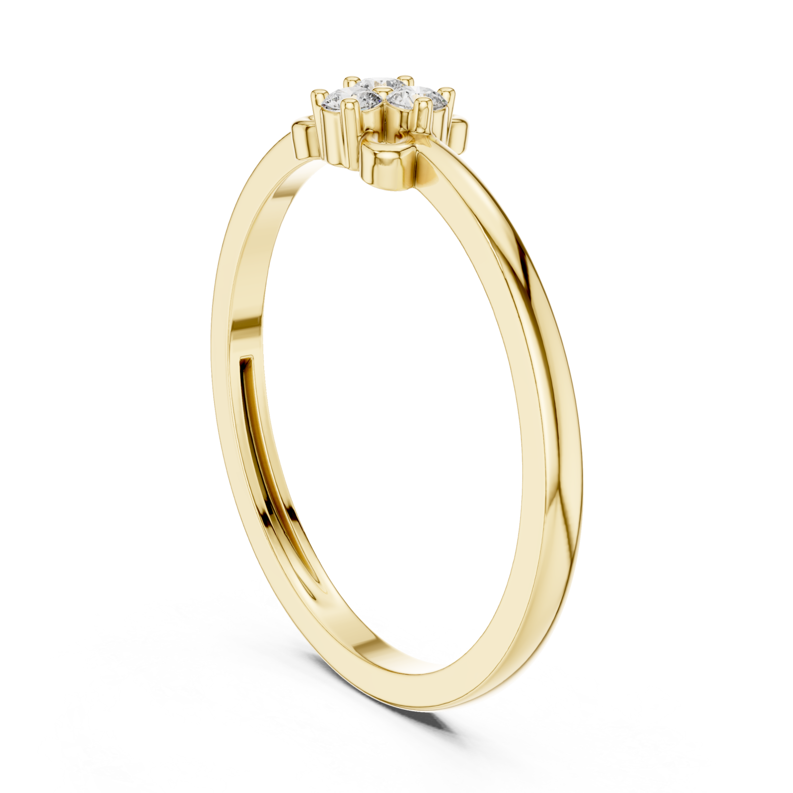  Gold Twilight Embrace Modern Solitaire Band Left View