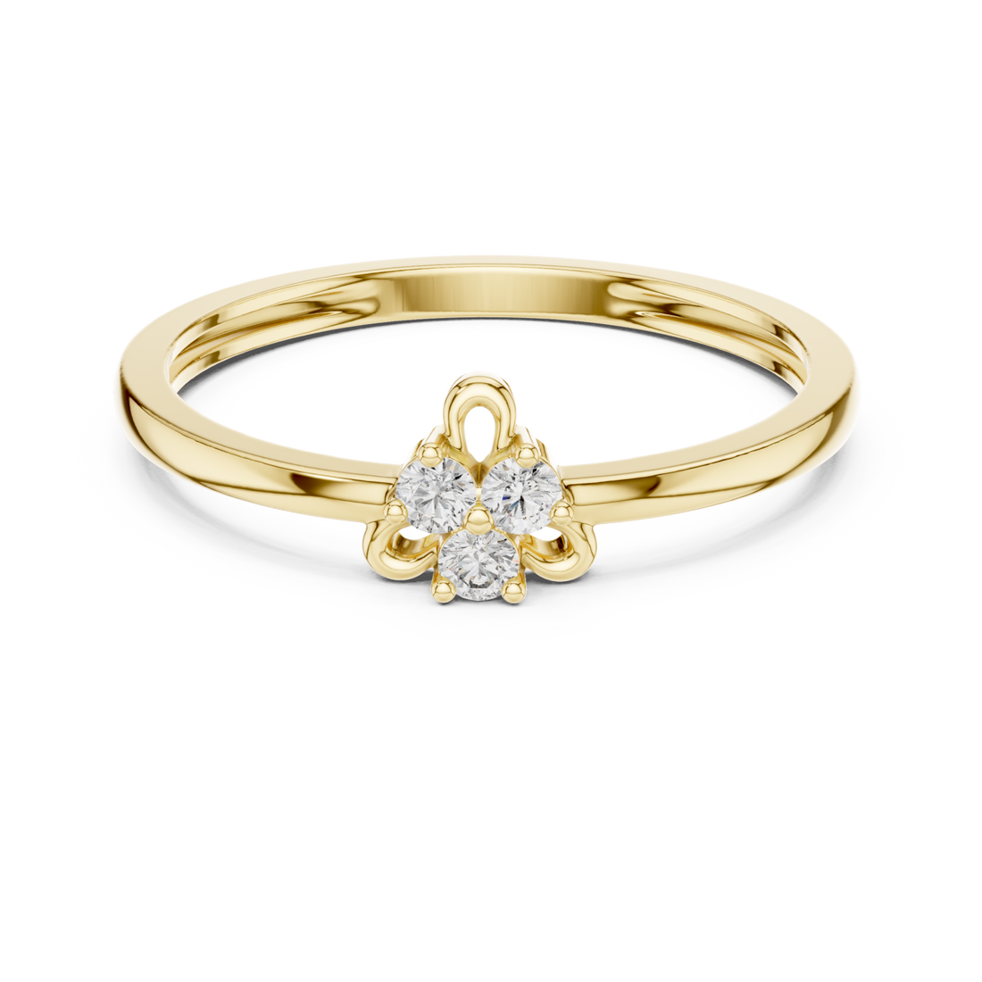 Gold Twilight Embrace Modern Solitaire Band Right View